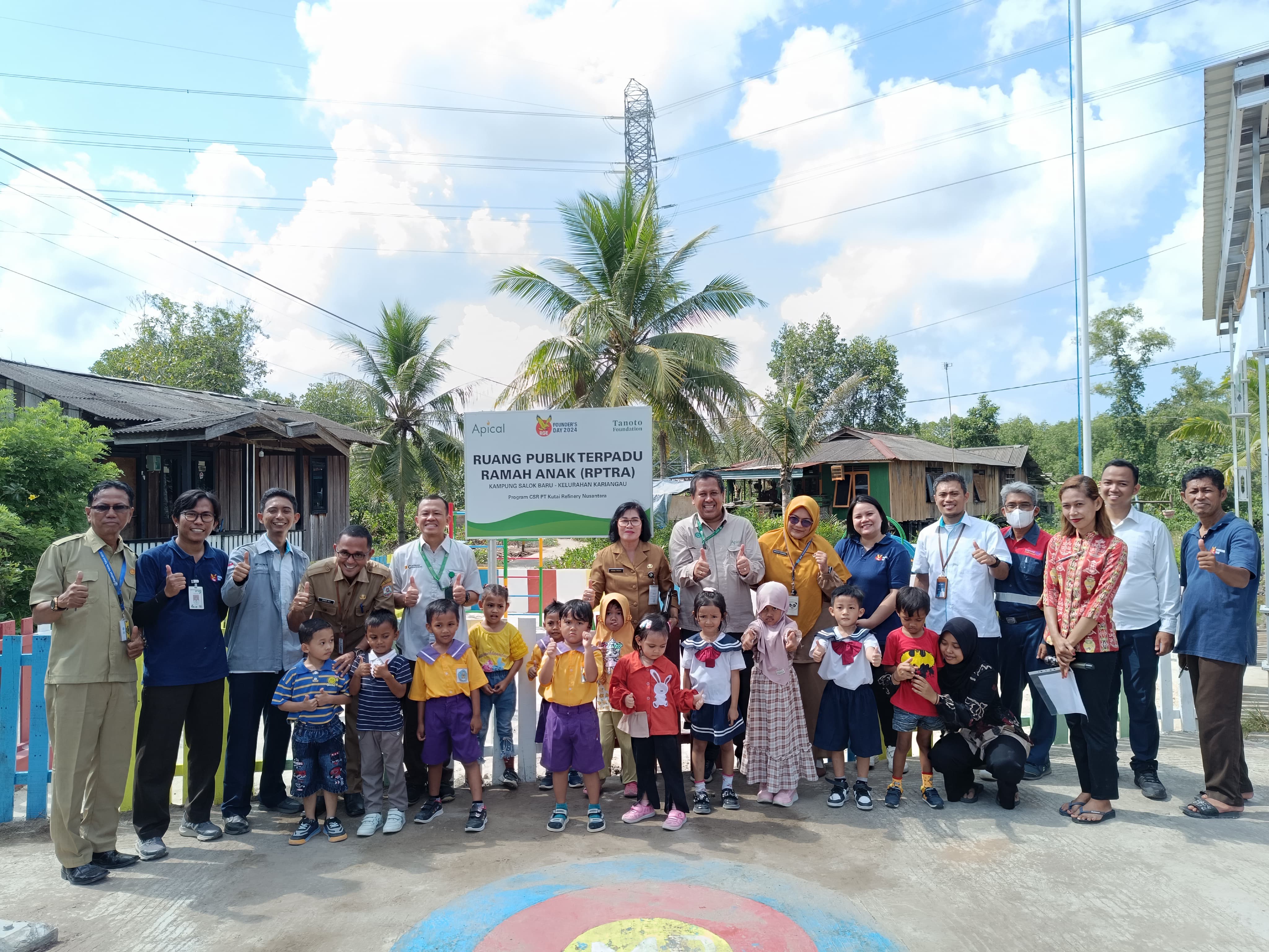 KEPEDULIAN SOSIAL: Ruang Publik Terbuka Ramah Anak (RPTRA) yang berlokasi di Kampung Salok Baru, Kelurahan Kariangau, Balikpapan, telah dibangun Apical Balikpapan sebagai bentuk kepedulian kepada mas