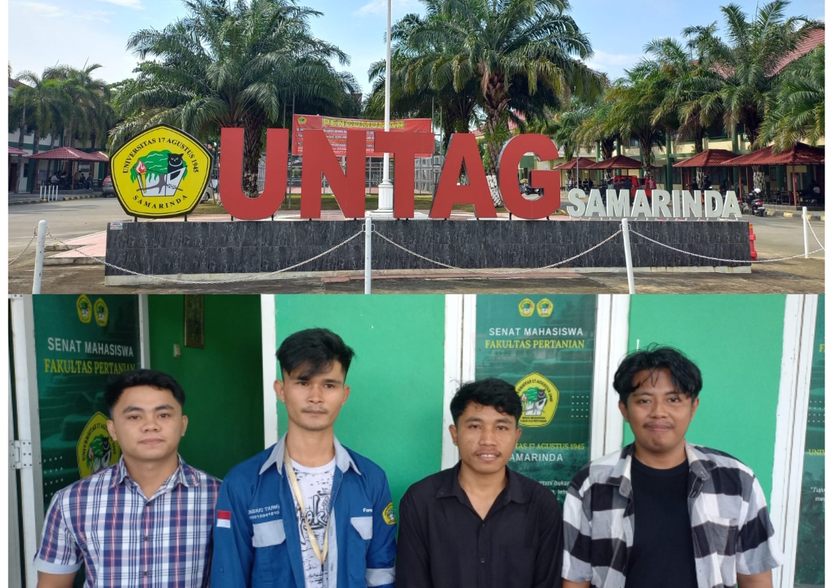 Ketua Senat Fakultas Pertanian Untag Samarinda (kedua kanan) bersama anggotanya angkat bicara soal video yang viral. (FOTO/EKO)