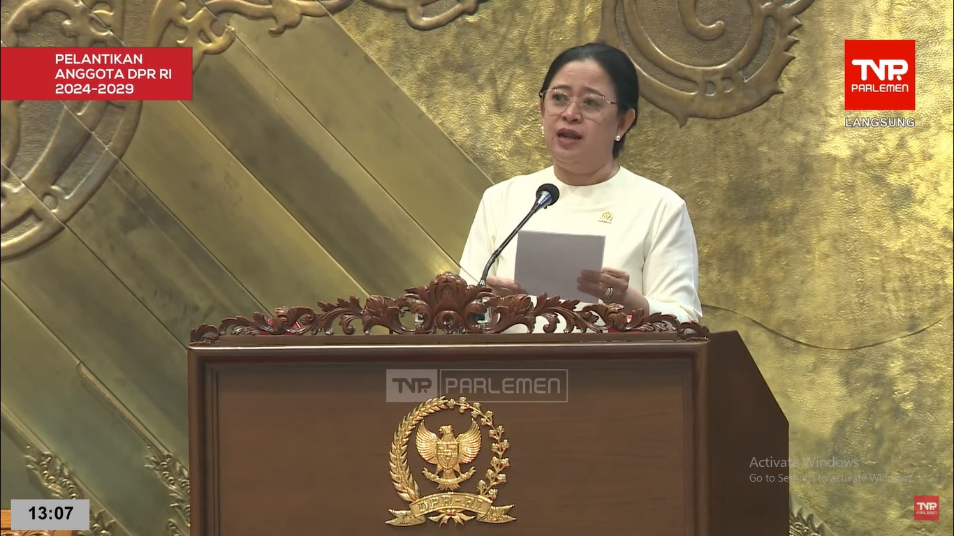 MASA TUGAS BERAKHIR : Ketua DPR RI Puan Maharani menyampaikan pidato pada Rapat Paripurna DPR RI Penutupan Masa Sidang I Tahun Sidang 2024-2025 Keanggotaan DPR RI 2019-2024, Senin (30/9).