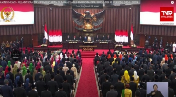 Pelantikan dan pengucapan sumpah/janji anggota DPR/DPD/MPR RI periode 2024-2029.