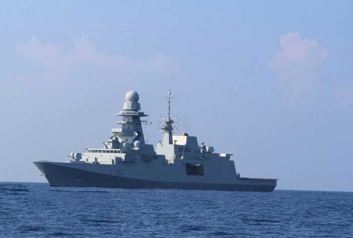 Kapal perang fregat kelas FREMM dari Italia.