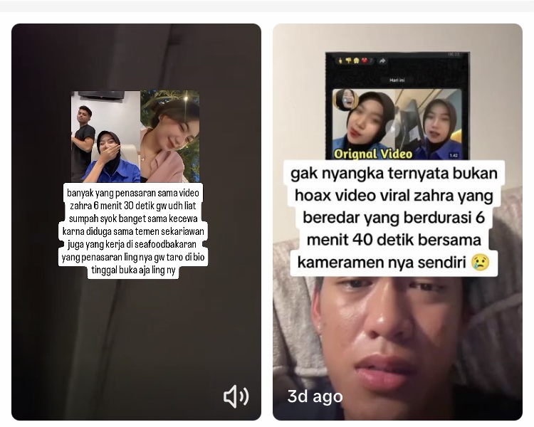 Keramaian di Tiktok tentang video Zahra Seafood 5 menit 40 detik yang diklaim pemerannya asli.