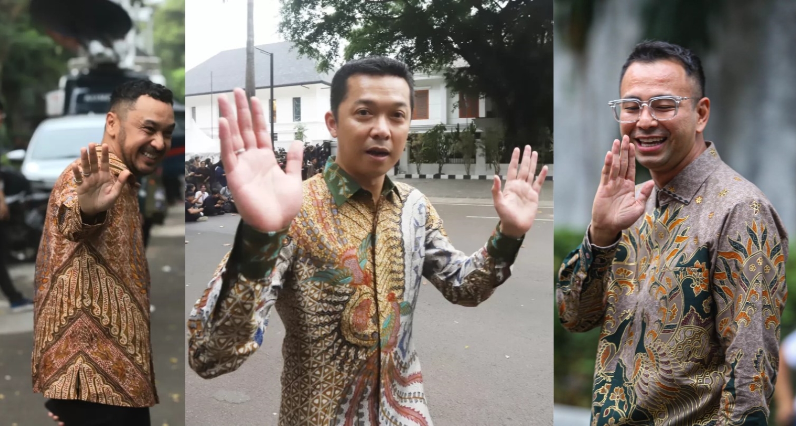 Giring Ganesha (kiri), Taufik Hidayat (tengah), dan Raffi Ahmad, masuk dalam 108 daftar calon kabinet Prabowo Subianto.