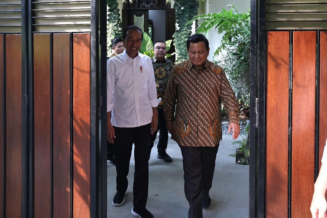 Prabowo Subianto saat bersama Joko Widodo di Solo.