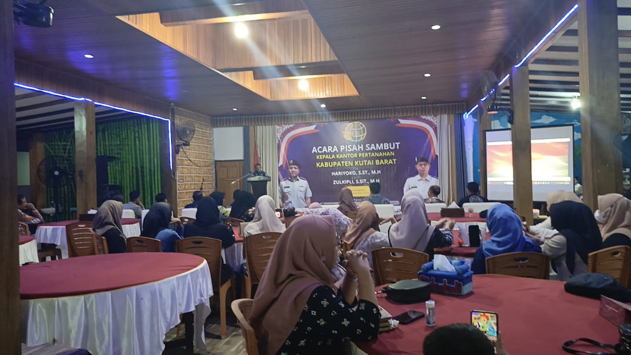 GELAR ACARA: Kantor BPN Kutai Barat adakan acara pisah sambut.