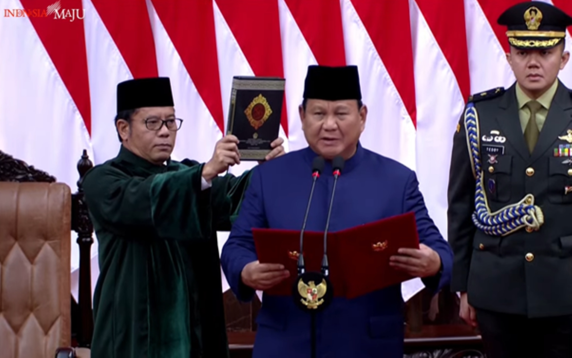 Prabowo Subianto saat pengambilan sumpah sebagai Presiden RI, Minggu (20/10/2024).