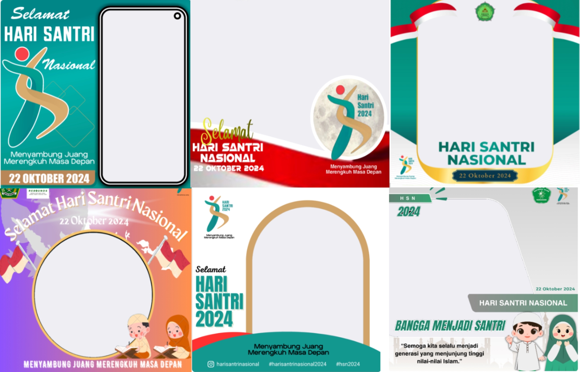TERBARU: Desain cantik twibbon Hari Santri 2024 yang buat media sosial jadi estetik.