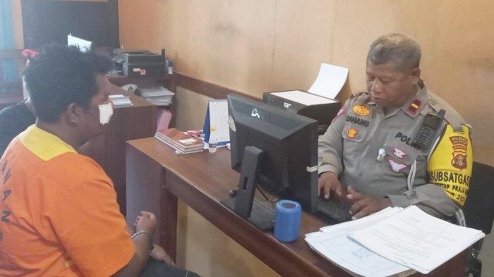 Pelaku tabrak lari diperiksa penyidik Unit Laka Satlantas Polresta Balikpapan.