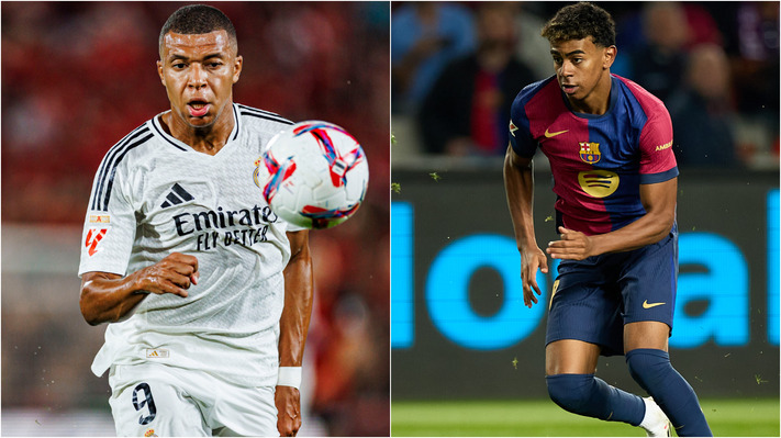 Penyerang Real Madrid Kylian Mbappe dan winger FC Barcelona Lamine Yamal mengincar kemenangan di laga El Clasico edisi ke-258.