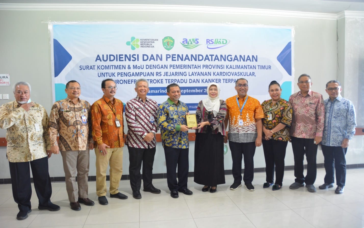 TEKEN MOU: Audiensi dan penandatanganan nota kesepahaman antara Pemprov Kaltim dan Kemenkes RI terkait pengampuan pelayanan KJSU oleh RSUD AWS dan RSKD pada September 2022 lalu.