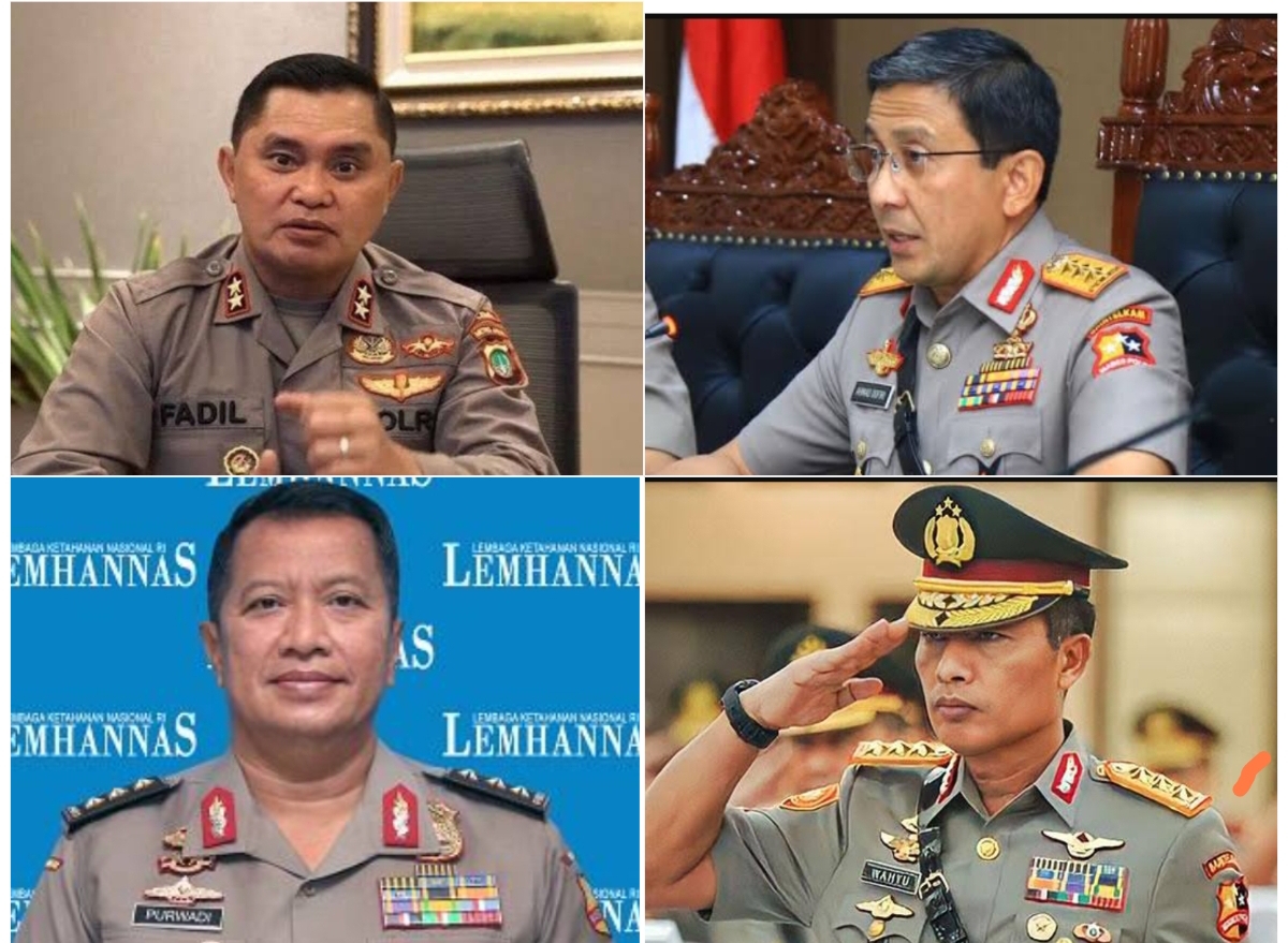 Komjen Fadil Imran (kiri atas), Komjen Ahmad Dofiri (kanan atas), Komjen Purwadi Arianto (kiri bawah) dan Komjen Wahyu Widada (kanan bawah). (FOTO: IST)