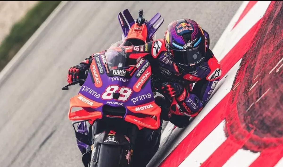 SANG JUARA: Jorge Martin akhirnya mengunci gelar juara dunia setelah finish di peringkat 3 MotoGP Barcelona 2024. (FOTO: IST)