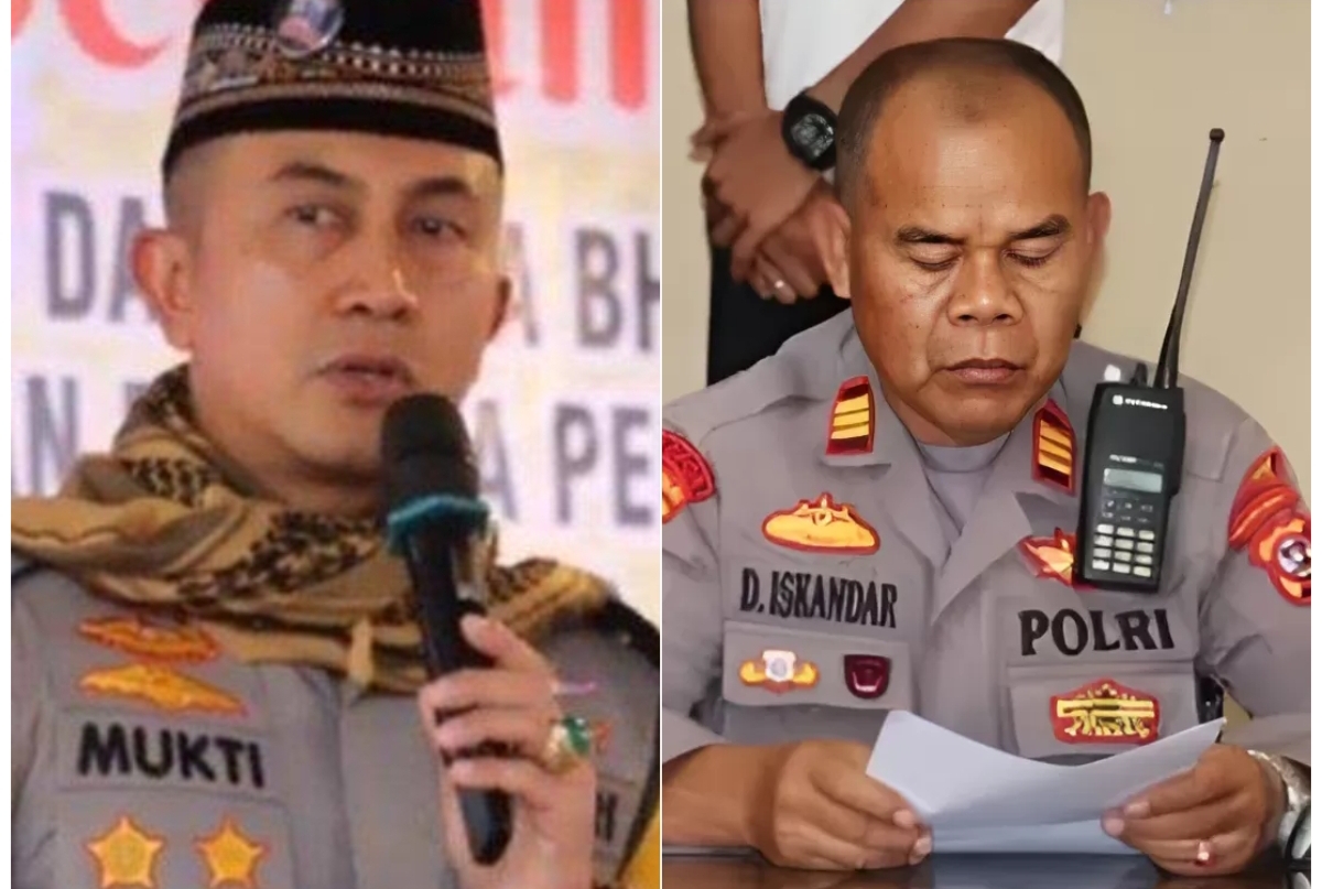 AKBP Arief Mukti (kiri) dan AKP Dadang Iskandar