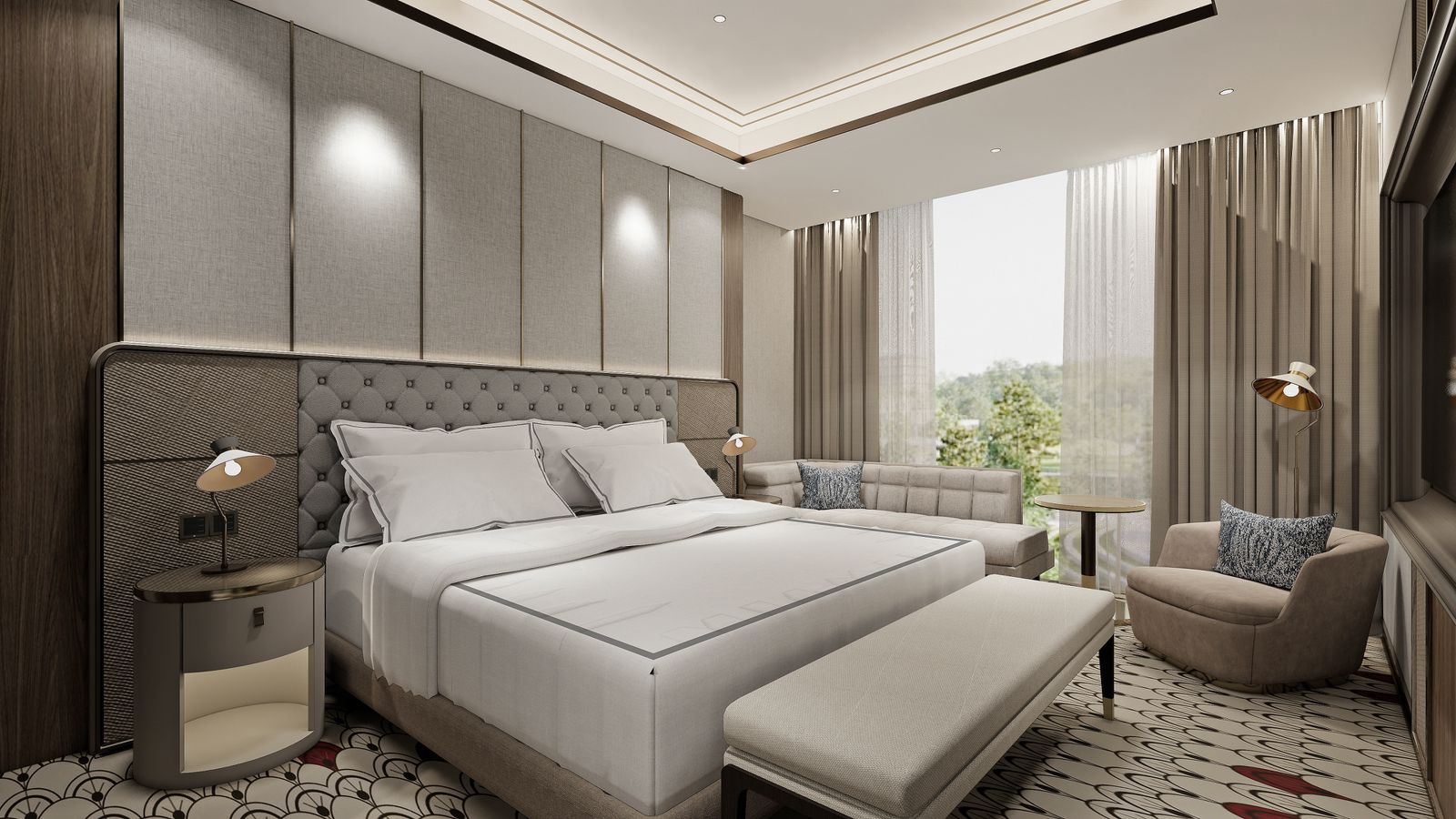 Kamar di Swissotel Nusantara menghadirkan standar internasional dalam pelayanan dan kenyamanan, menjadikannya destinasi sempurna untuk beristirahat di tengah megahnya Nusantar.