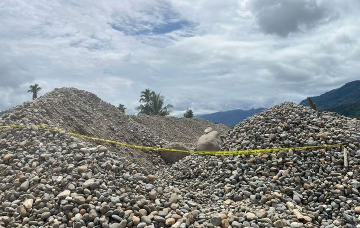 DIAMANKAN: Lokasi tambang galian C yang jadi penyebab kenekatan AKP Dadang Iskandar menembak AKP Ryanto Ulil Anshar pada Jumat 22 November 2024. (FOTO: IST)