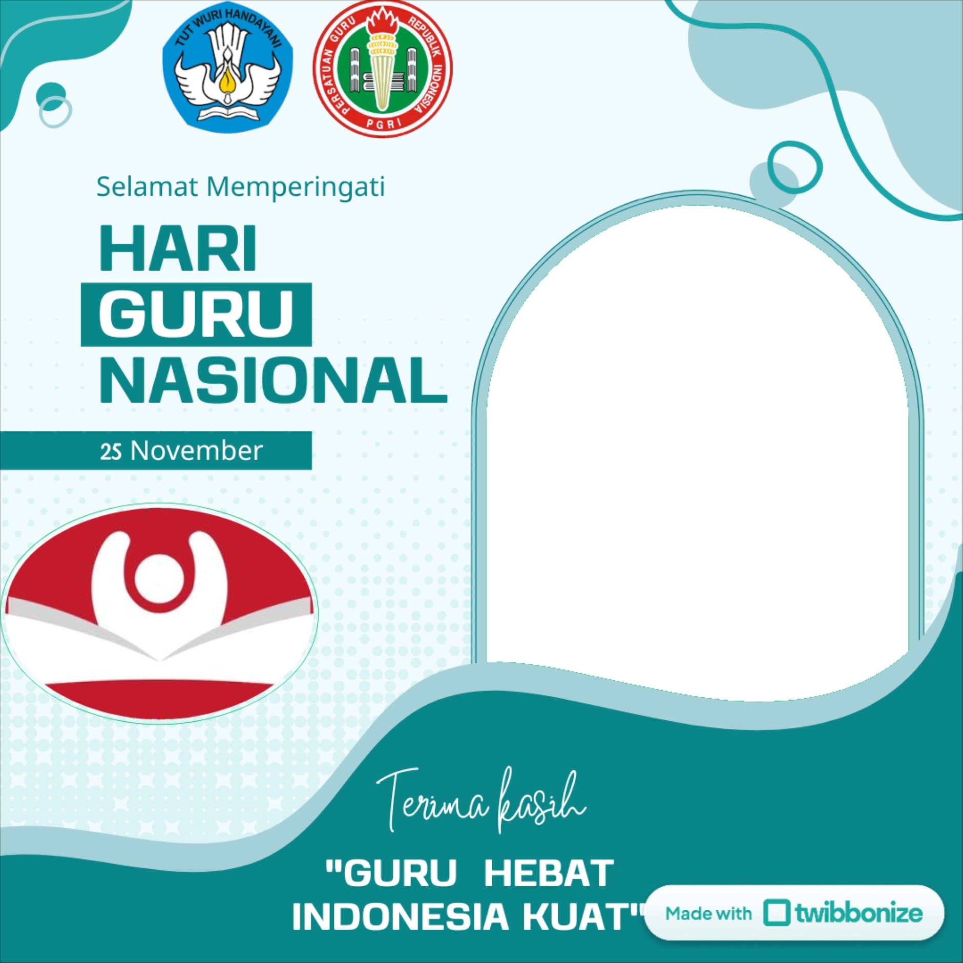 APIK: Desain twibbon Hari Guru Nasional 2024.