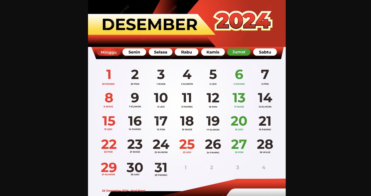 Bulan Desember 2024 dinanti karena banyak hari libur.