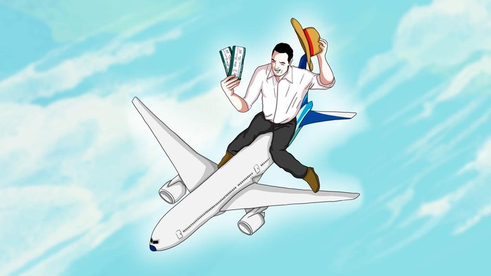 Ilustrasi penumpang pesawat.