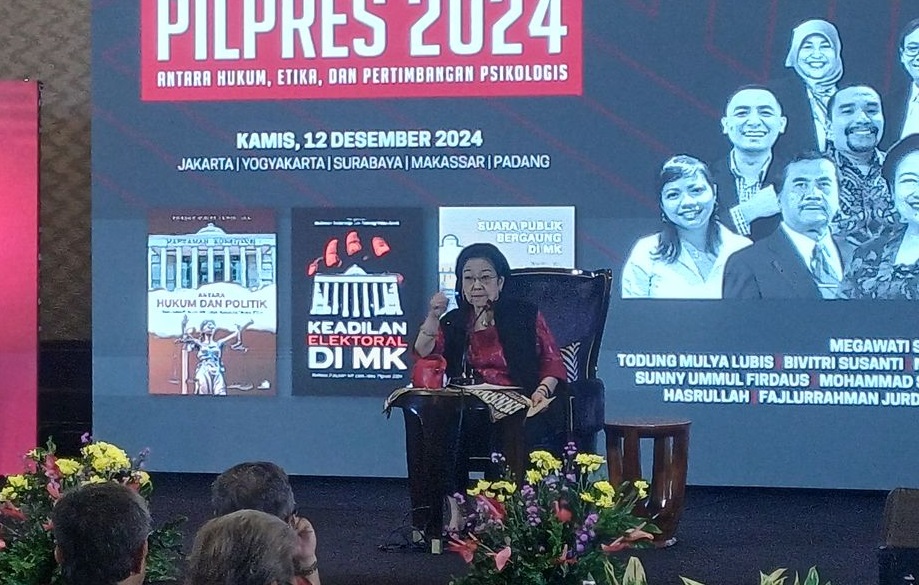 Megawati Soekarnoputri menyinggung karikatur banteng PDIP dikeroyok partai lain.