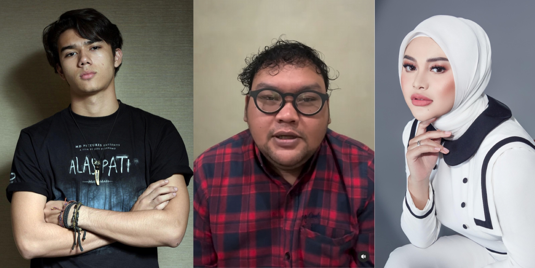 HEBOH: Jeff Smith (kiri) dan aurel Hermansyah juga mengaku menjadi korban penipuan komika Fico Fachriza.