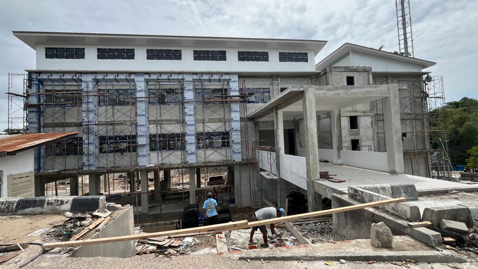TERUS BERPROGRES: Proyek pembangunan SMP 27 Balikpapan di Jalan Telaga Sari.