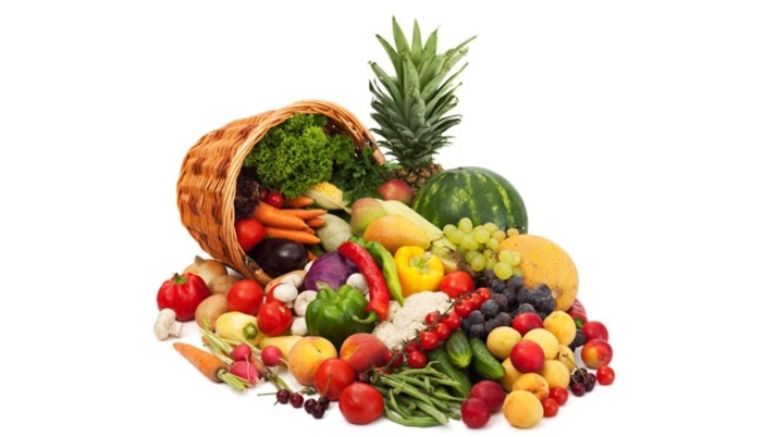 Ilustrasi buah dan sayur segar.