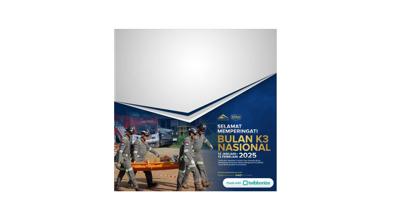 Desain twibbon Bulan K3 Nasional 2025.