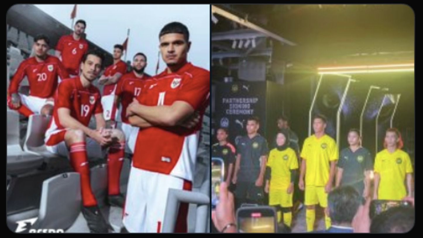 Peluncuran jersey timnas Indonesia dibandingkan dengan peluncuran jersey Malaysia.