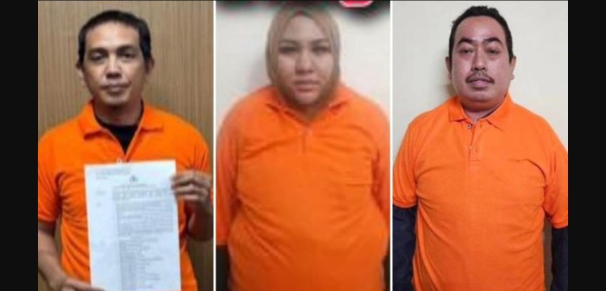 Mustadir Dg Sil (kiri), Mira Hayati dan Agus Salim (kanan)