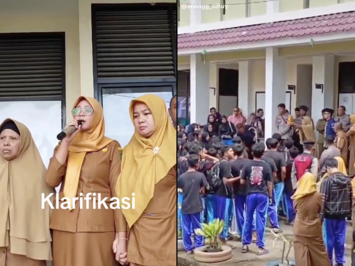 Siswa SMAN 1 di Kalbar yang mendemo guru dan kepala sekolahnya.