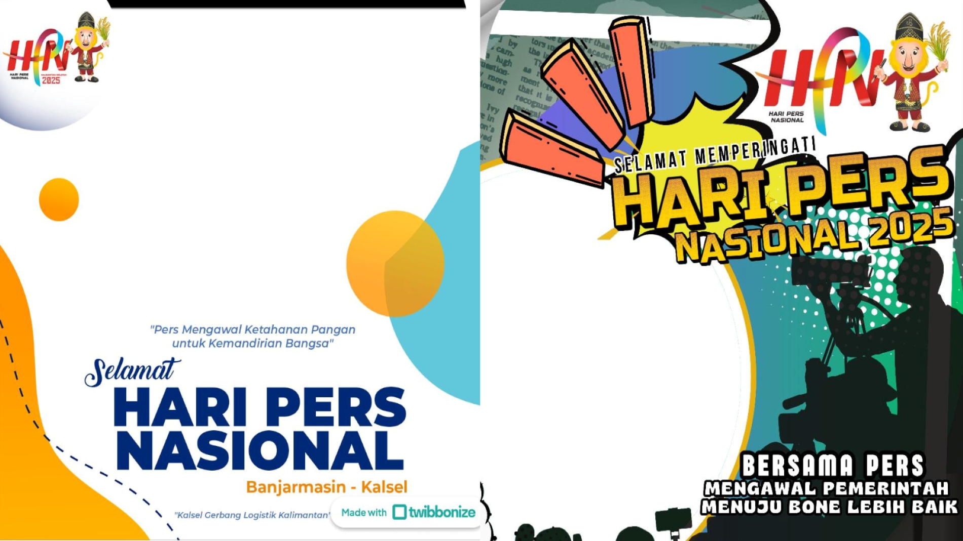 Ragam desain twibbon Hari Pers Nasional 2025.