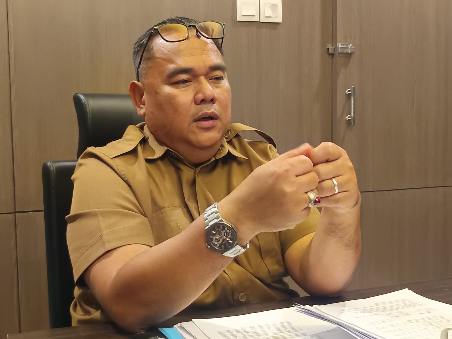 BERI KETERANGAN: Kepala Dinas Ketahanan Pangan Kutai Timur Ery Mulyadi. (JUFRIADI/KP)