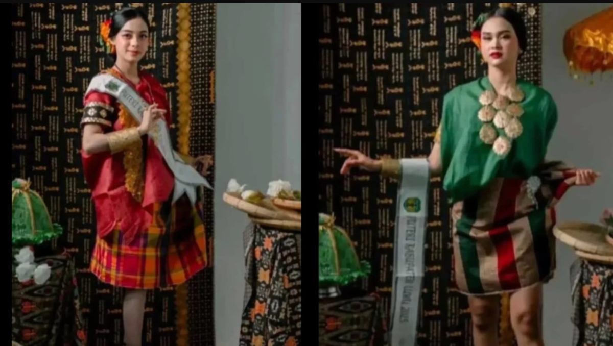 MENYALAHI PAKEM: Foto busana baju bodo ini yang bikin hebat warga Sulawesi Selatan, dipadukan dengan rok mini. (FOTO: IST)