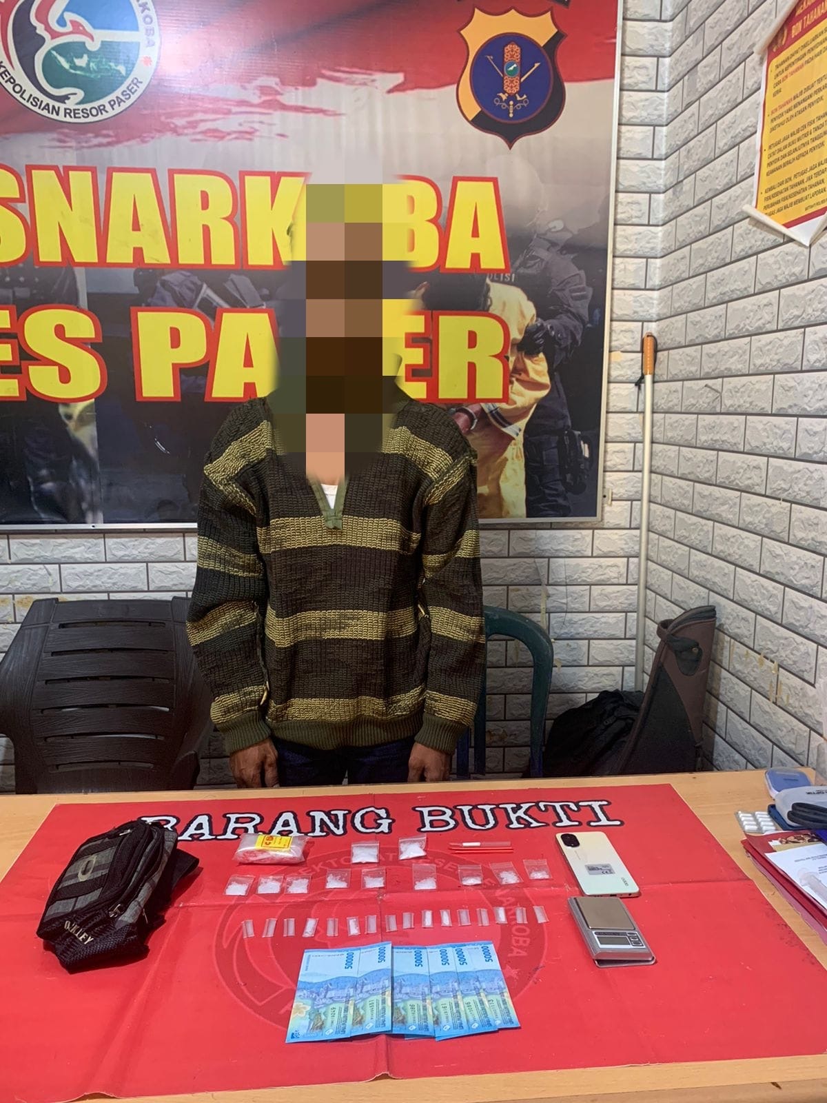 Seorang residivis kasus narkotika kembali masuk jeruji besi Polres Paser karena simpan sabu-sabu.