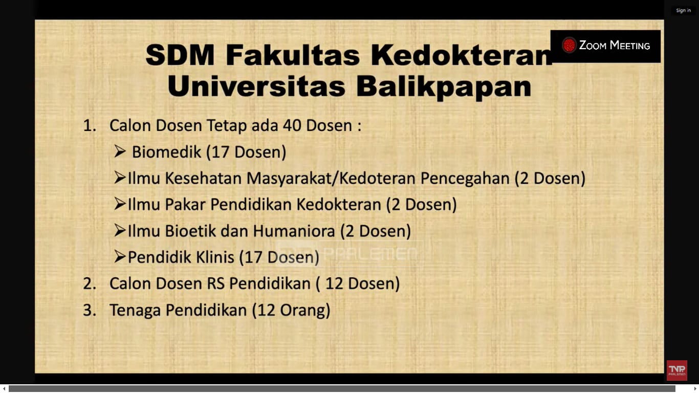 SDM Fakultas Kedokteran Universitas Balikpapan.
