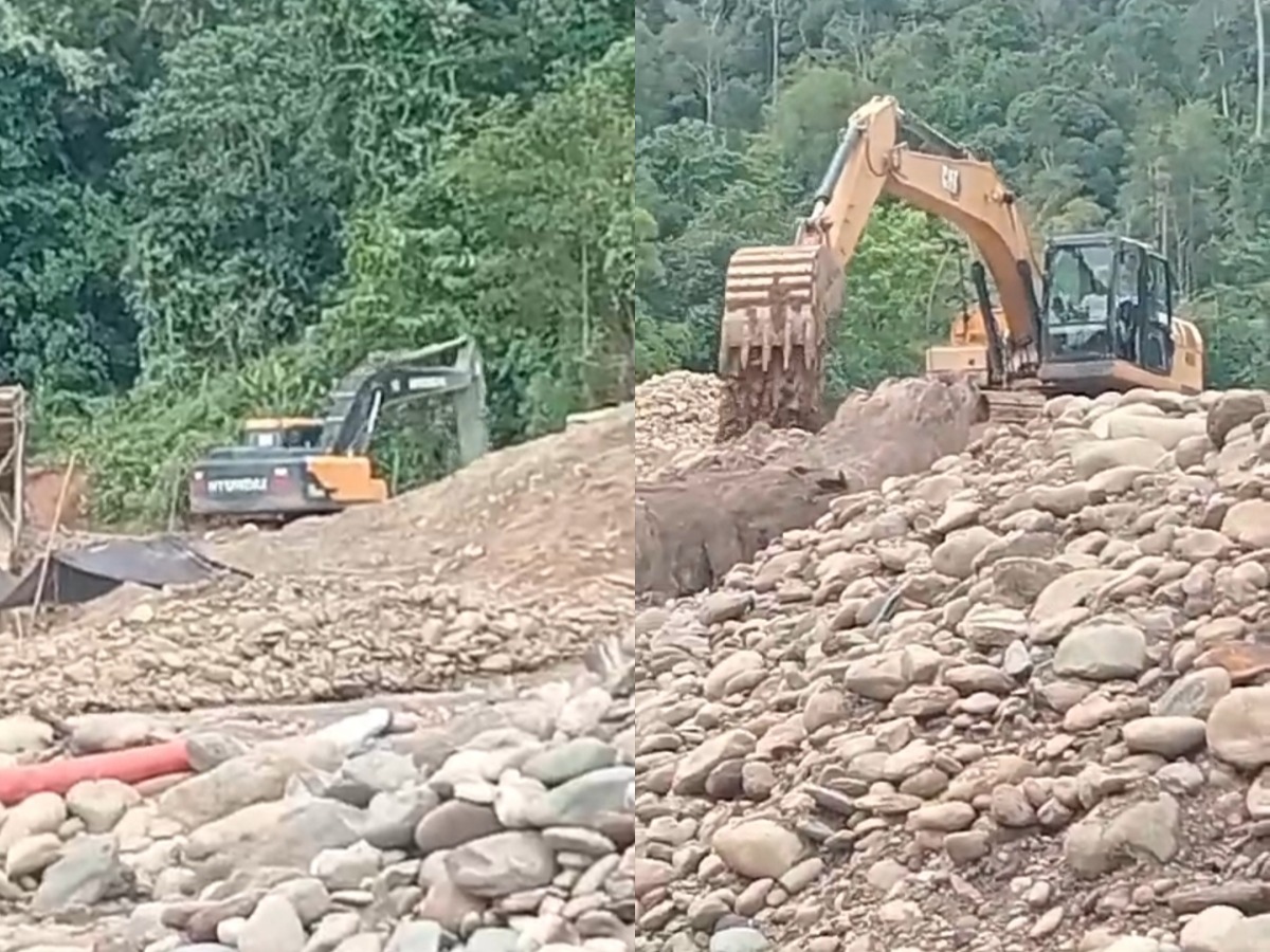 Aktivitas tambang emas ilegal di kampung Kelian Dalam. (Tangkapan Layar)
