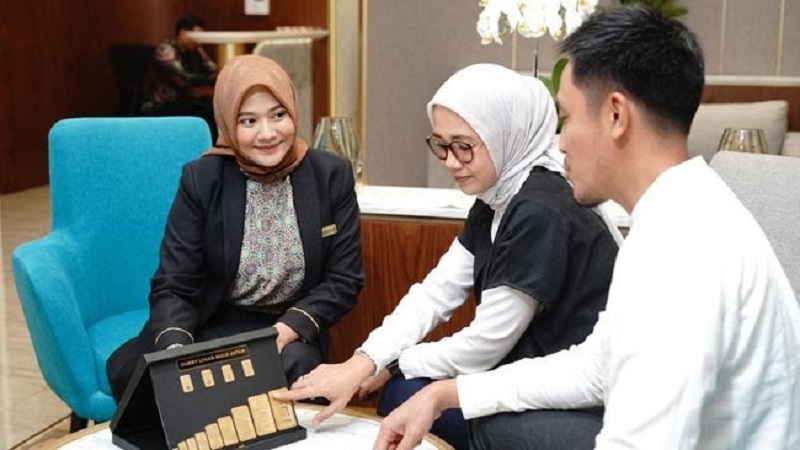 DAMPAK POSITIF: Lonjakan harga emas turut mengerek permintaan layanan cicil emas BSI yang mencatatkan kenaikan transaksi sebesar 174,32 persen (yoy).