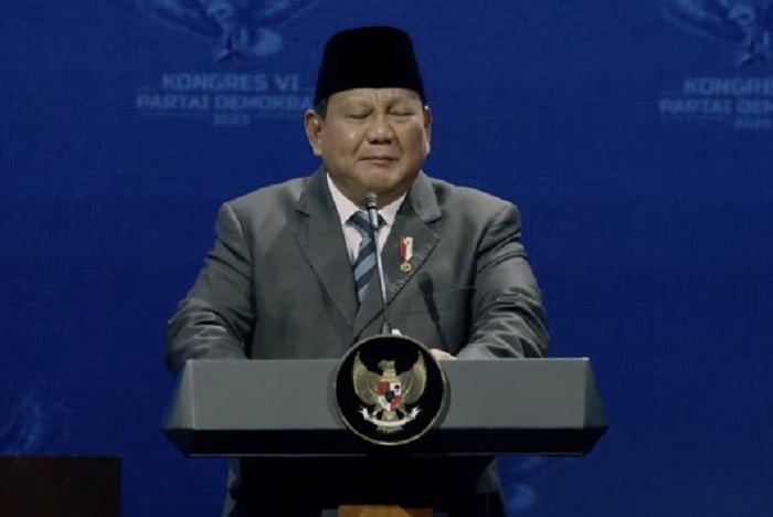 Presiden Prabowo Subianto hadir dalam Kongres Partai Demokrat 2025, menunjukkan kedekatannya dengan partai yang pernah dipimpin SBY.