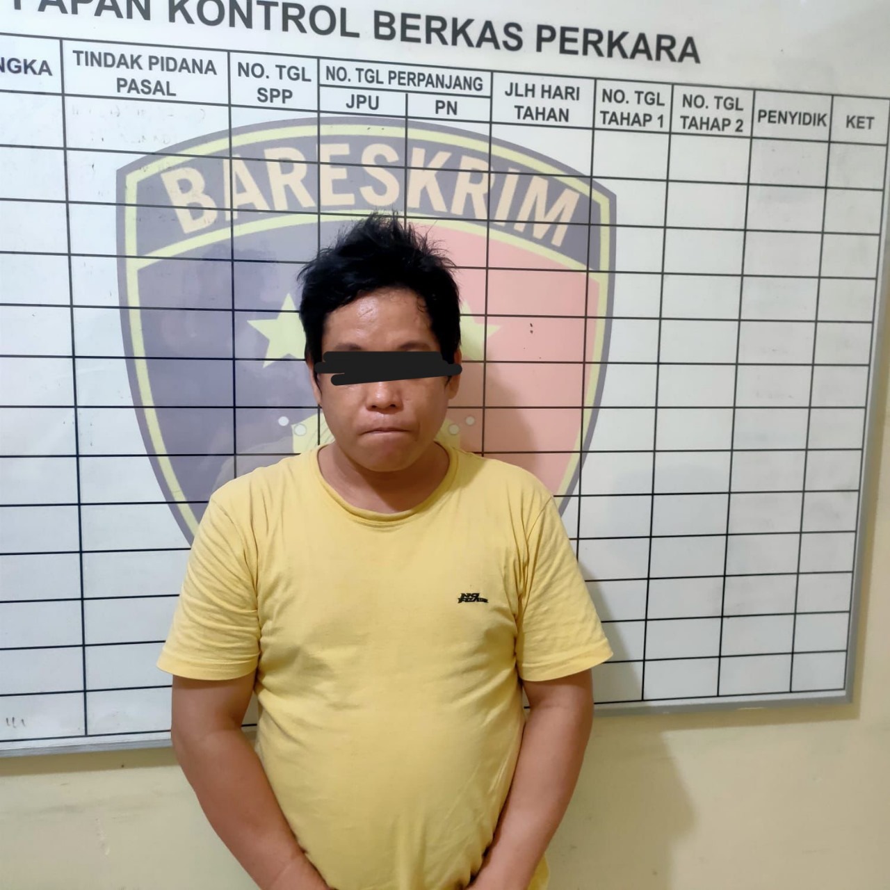 DIAMANKAN: Pelaku MY (39) diringkus setelah diduga memasarkan sabu-sabu di Balikpapan Timur.