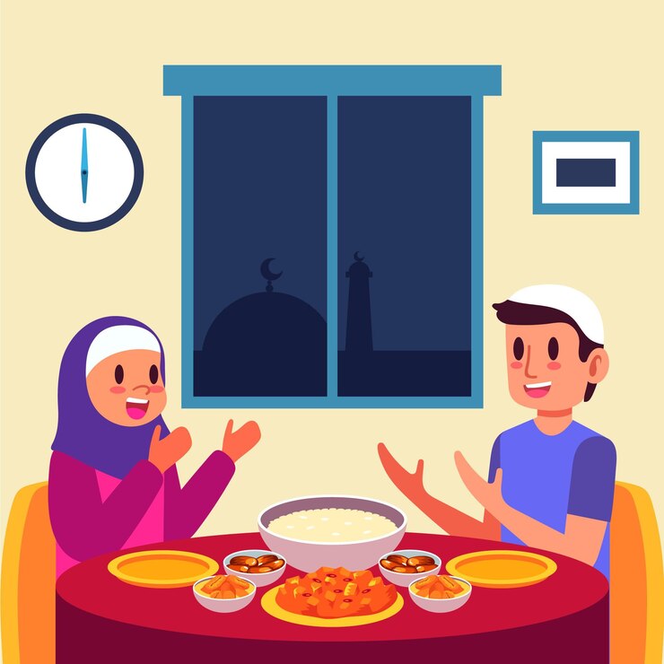 Ilustrasi berbuka puasa Ramadhan.