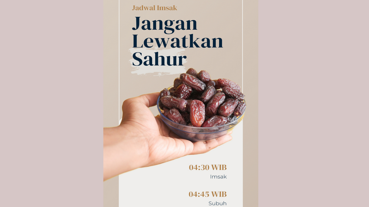 IMSAKIYAH: Jadwal sahur hari ini, Kamis 5 Maret 2025,  untuk Samarinda, Kukar, dan Kubar.