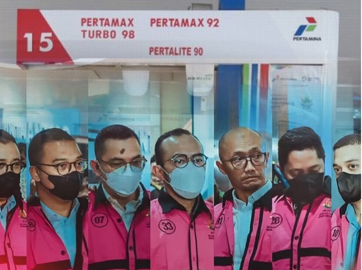Para tersangka korupsi kasus dugaan korupsi tata kelola minyak mentah dan produk kilang PT Pertamina (Persero). (FOTO: IST)