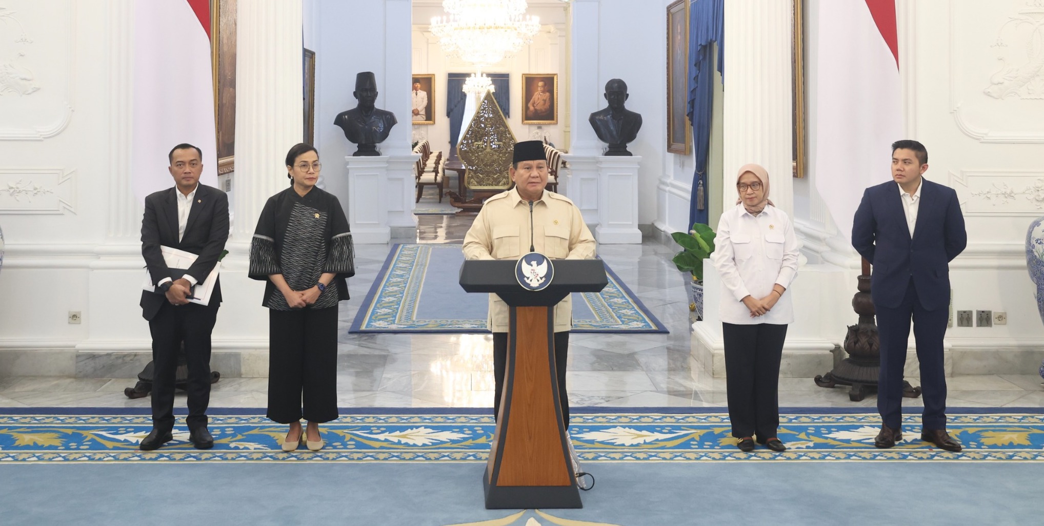 Presiden Prabowo mengumumkan pencairan THR. (Istimewa)