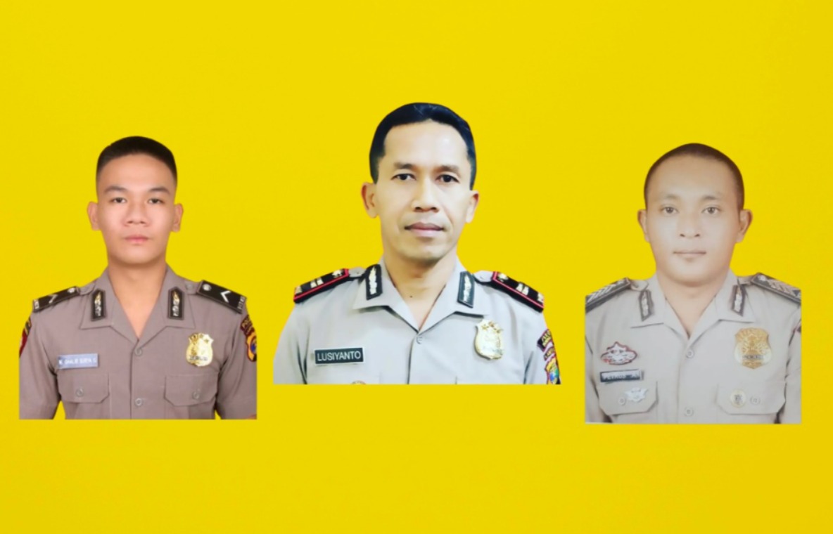 Tiga polisi Polsek Negara Batin, Way Kanan, yang tewas tertembak orang tidak dikenal.