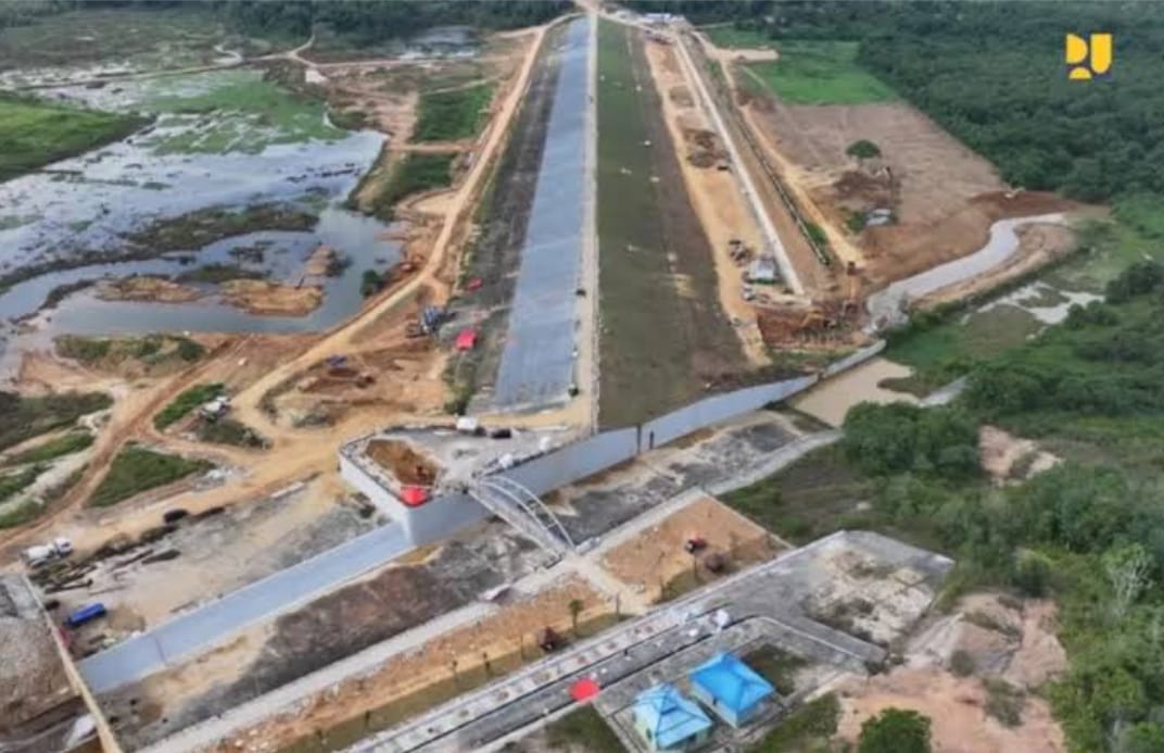 MASIH BERMASALAH: Bendungan Marangkayu di Desa Sebuntal, Kukar menyisakan pembayaran yang tertunggak ke rekanan lokal.