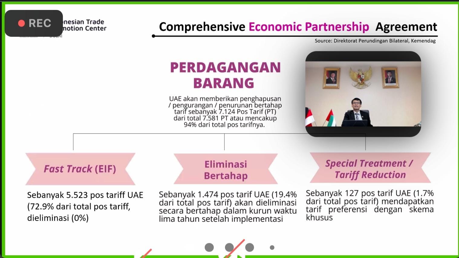 GALI POTENSI: Kepala ITPC Dubai Widi Haryono memberikan pemaparan terkait potensi komoditas yang bisa diekspor ke Uni Emirat Arab.