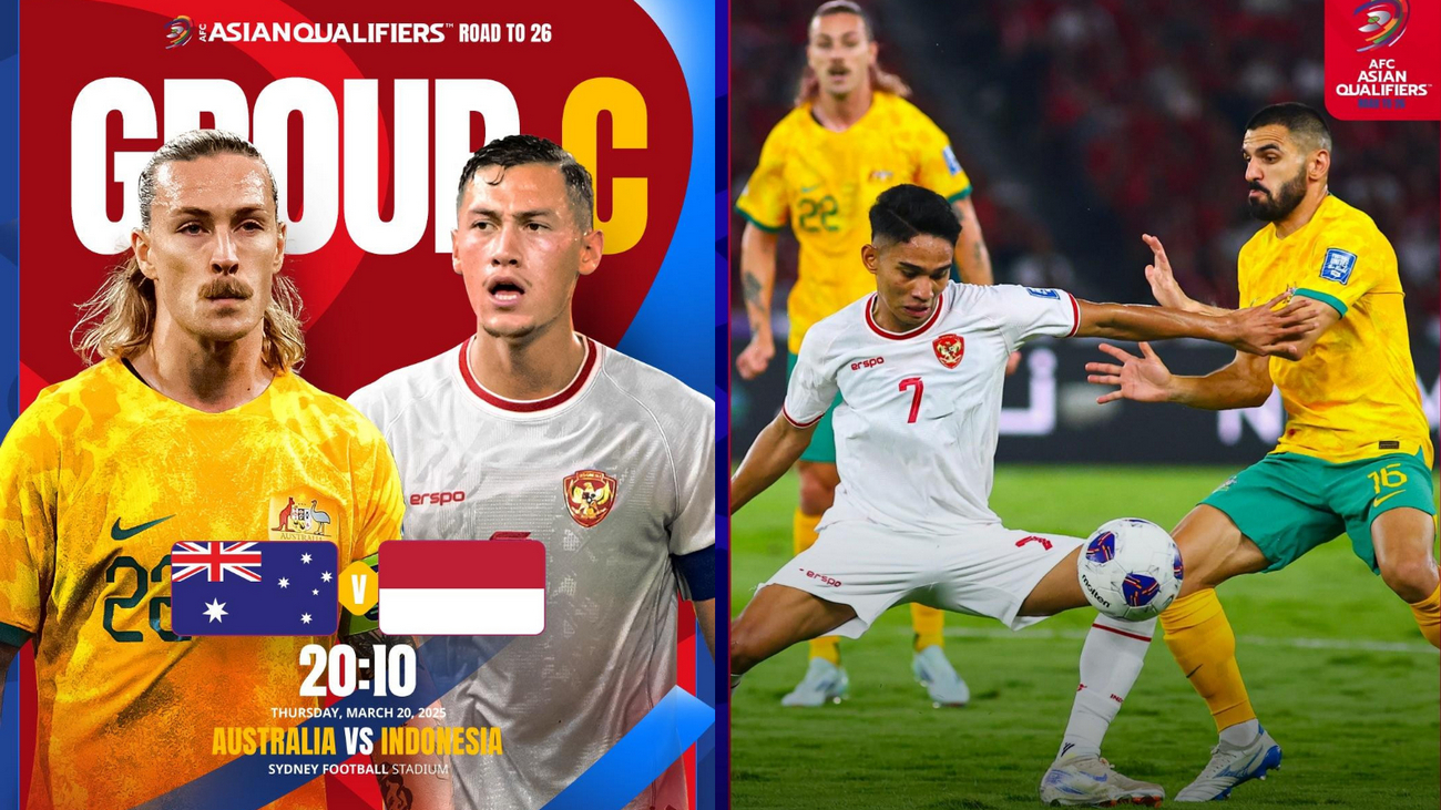 SEGERA: Link live streaming Indonesia vs Australia hari ini, Kamis 20 Maret 2025.