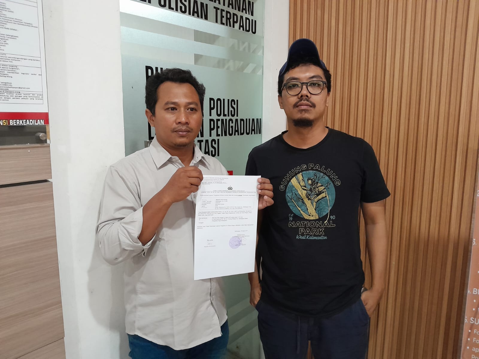 BERAKHIR DAMAI: Jurnalis Balikpapan Pos Moeso Novianto sempat melaporkan tindakan kekerasan yang dialaminya ke Polresta Balikpapan, Rabu (19/3).