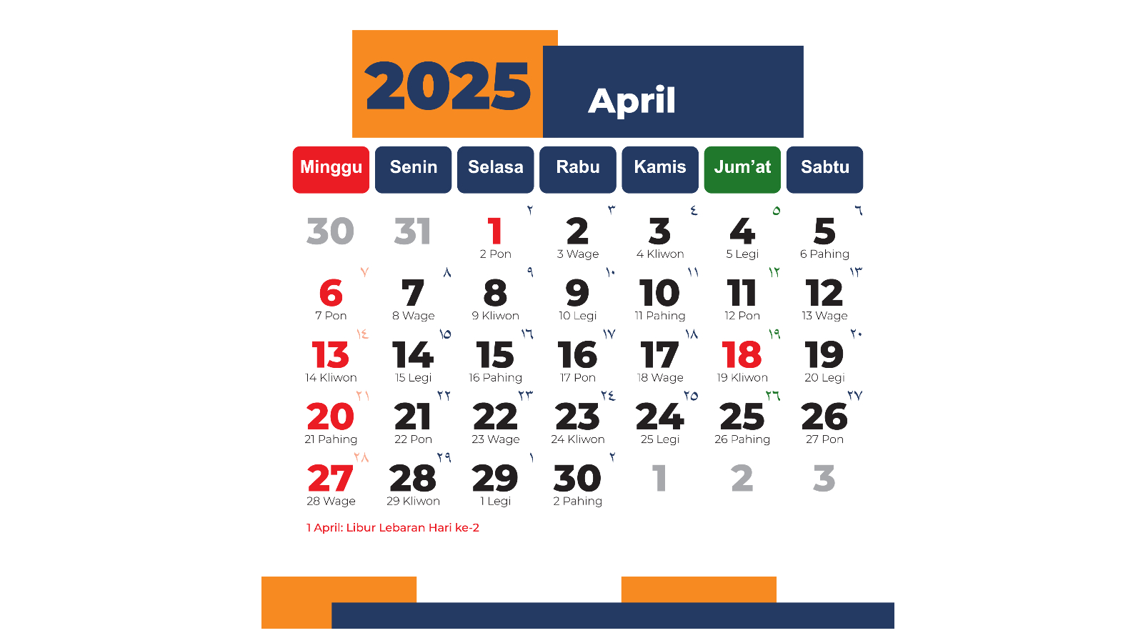 Daftar hari besar nasional dan internasional April 2025.
