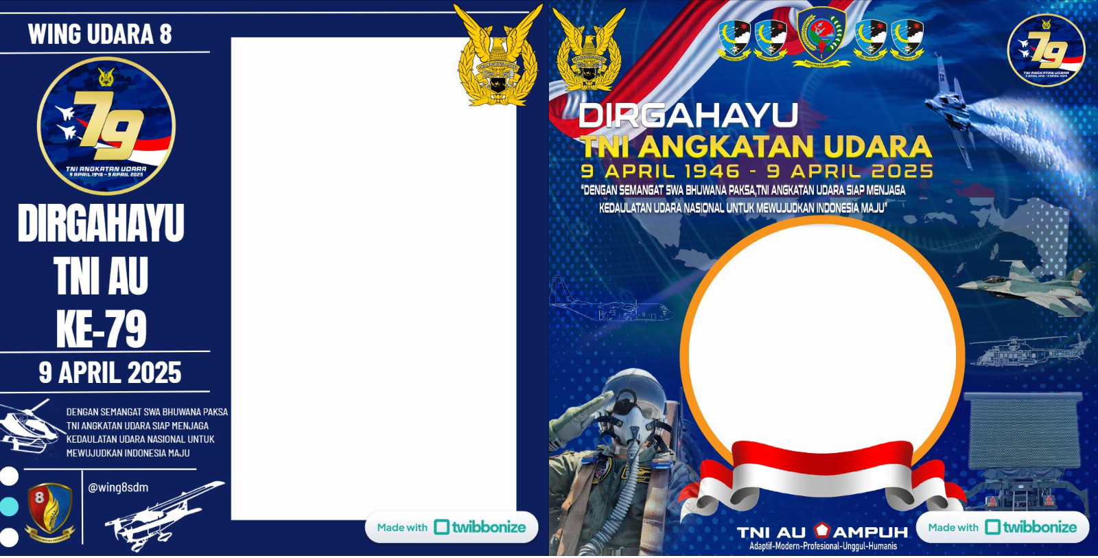 GAHAR: Desain twibbon TNI AU 2025.